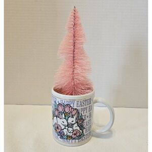 Vintage Happy Easter Floral Design Coffee Mug